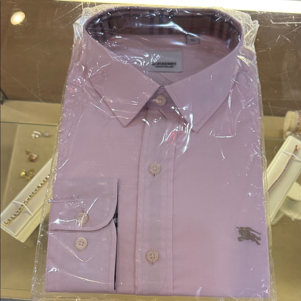 Burberry Men's Light Pink Dress Shirt